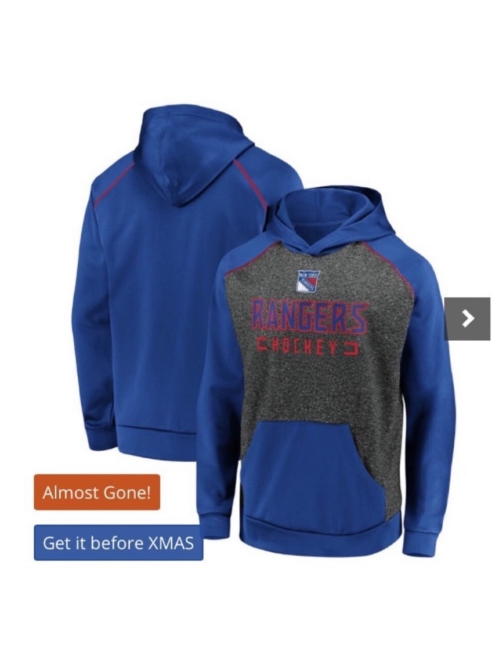 Fanatics NY Rangers Game Day Hoodie XXL